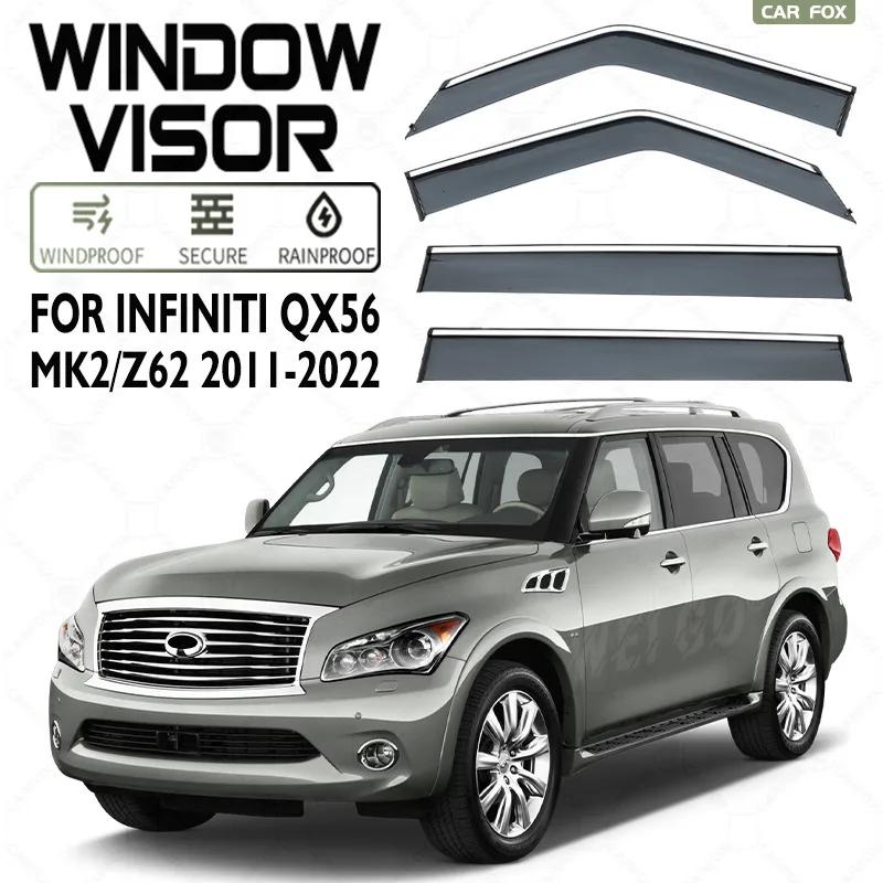 

For INFINITI QX56 Z62 2011-2022 Car Window Visor Awning Shelters Windshield Side Window Rain Sun Shade Accessories Car Styling