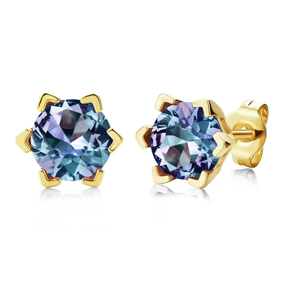 

Серьги-гвоздики с имитацией александрита, 100% серебро 925 пробы, камень рождения июня, гипоаллергенные, для женщин