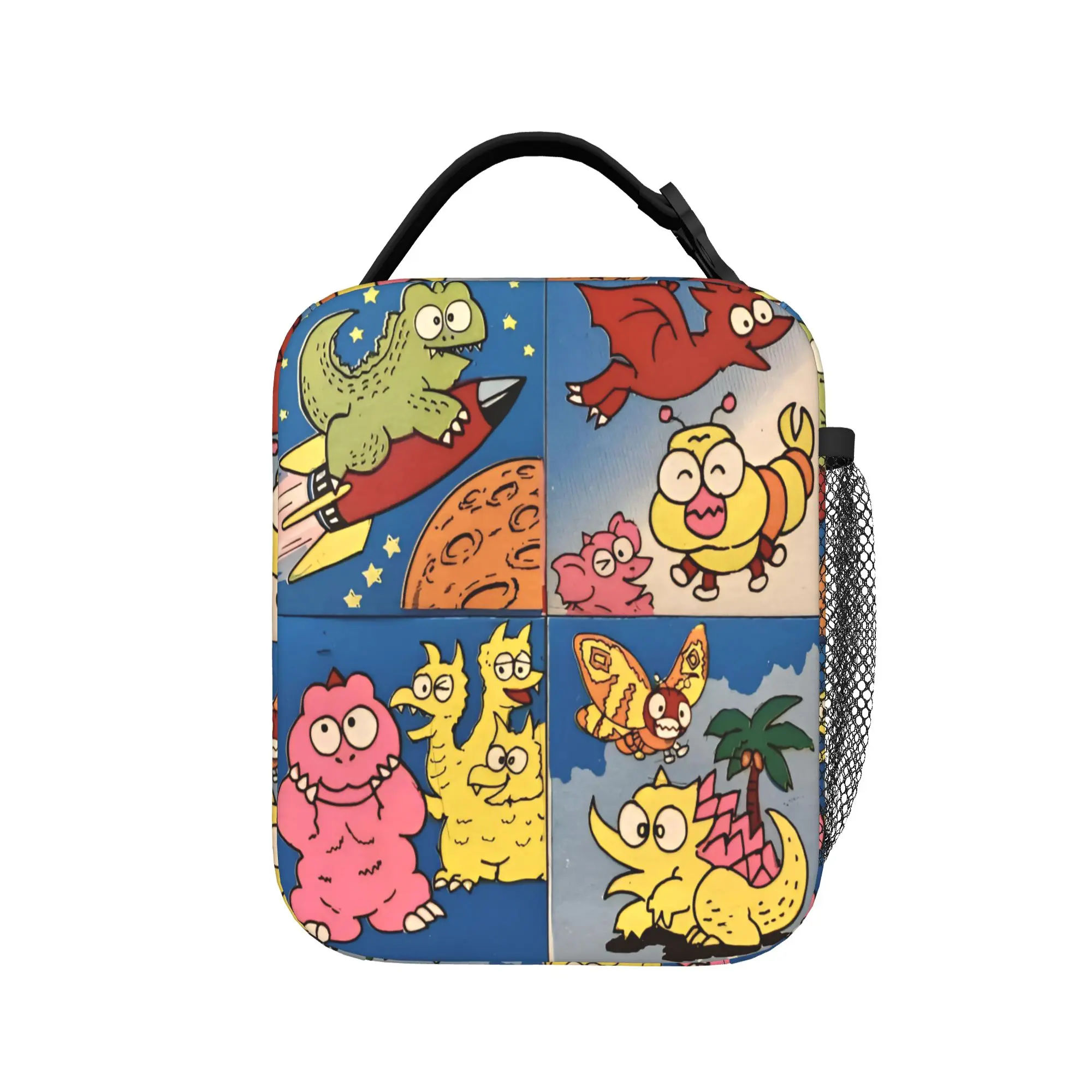 Chibi Monster Island Buddies Insulated Lunch Bag Cooler Bag Reusable,Lunch Container 80s Tote Lunch Box Food Bag School  Travel