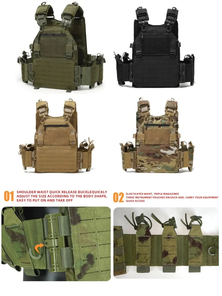 سترة تدريب خارجية متعددة الوظائف توسيع مولي مريحة سريعة التحرير مقاومة للماء ومقاومة للاهتراء