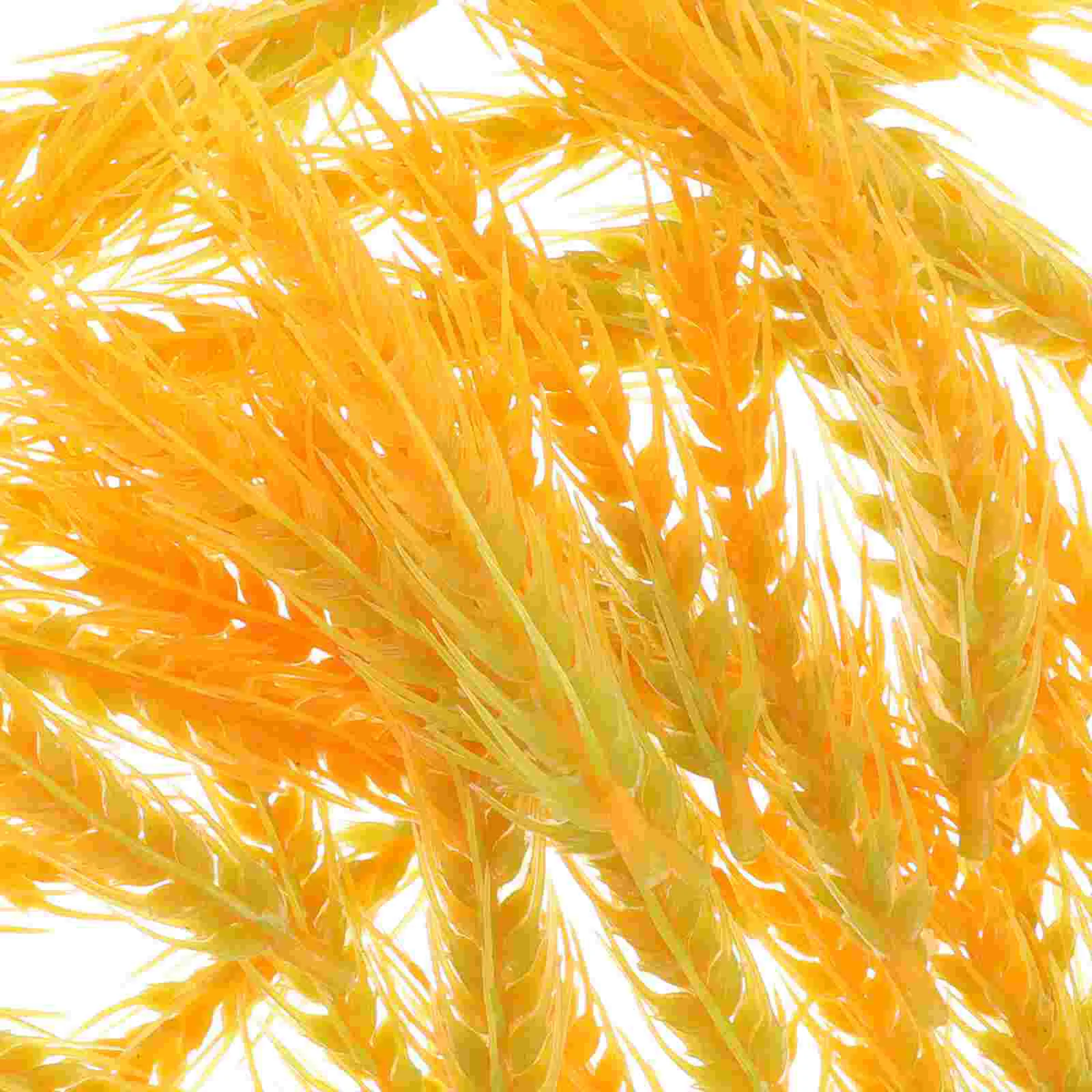 50 Pcs Simulated Wheat Ears Craft Decors Party Artificial Picks Gold Crafts Bouquet Stems Accessories Fake