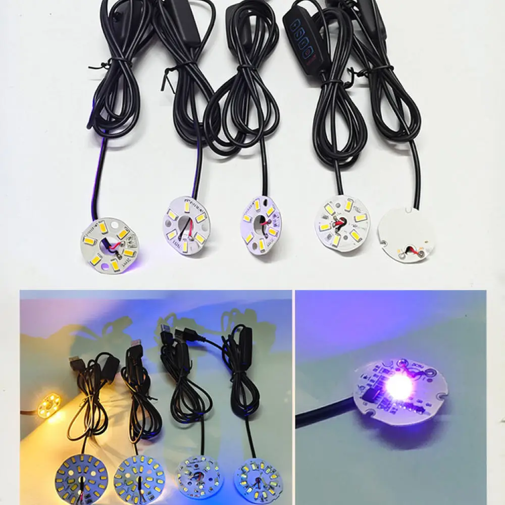 Remote Control LED Light Chip For DIY Lamp Projects 5V USB Powered Lighting Module With Switch Cable Multi Color