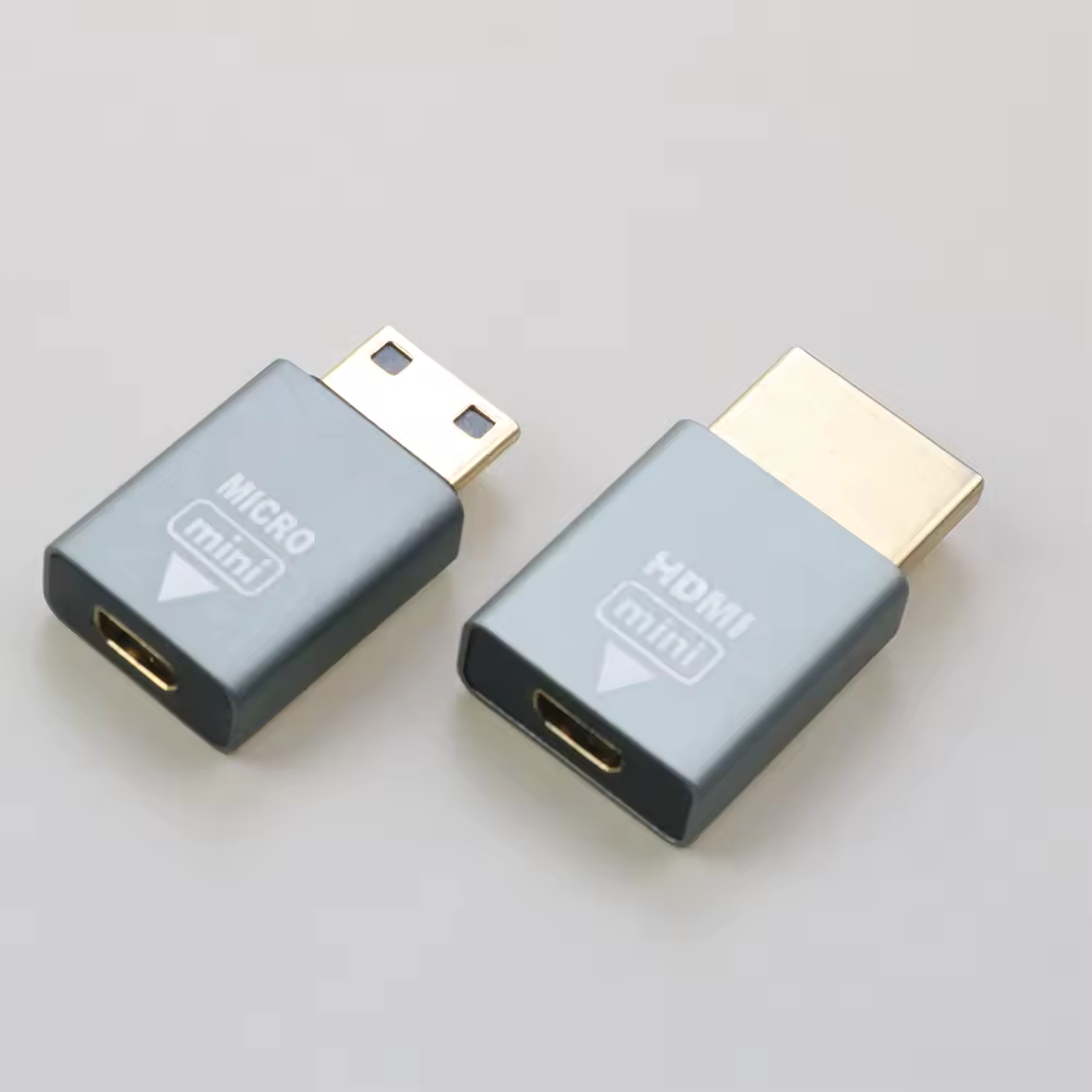 Micro HDMI-Compatível Feminino para Mini Adaptador Masculino, HD Connector Converter, 4K @ 60Hz, Adaptador para Monitor, Notebook, Projetor