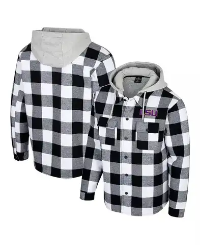 Colosseum | Men's Black/White LSU Tigers Buffalo Plaid Full-Zip Jacket