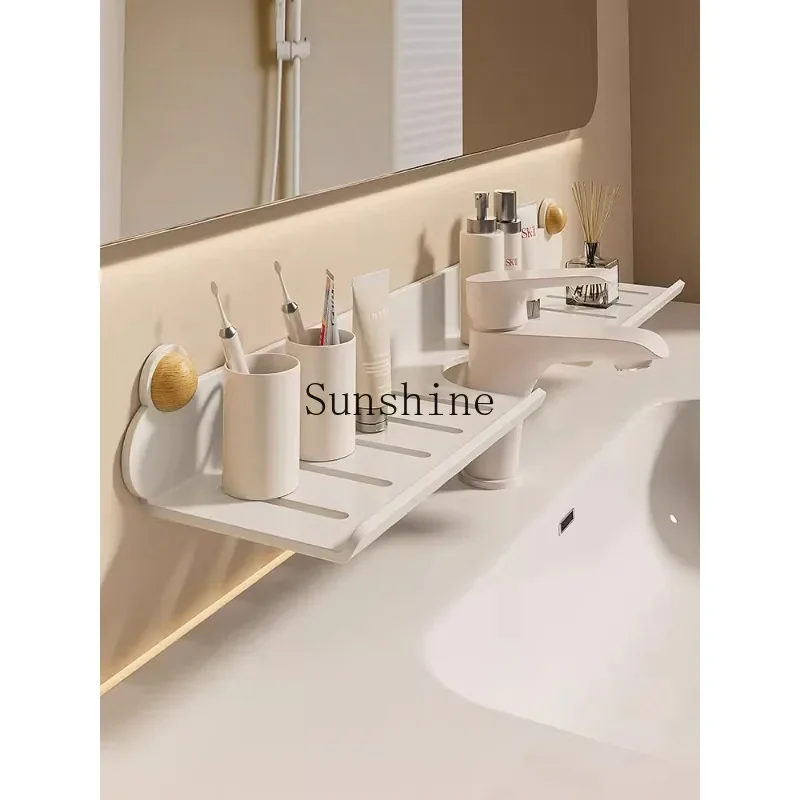 Shelf Mirror Wash Desk Toilet Toilet No Punching Bathroom Faucet