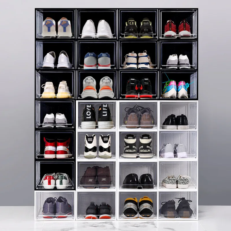 

ZK20 AJ Sneaker Box Shoes Organizer Transparent Shoe Boxes Stackable Cabinet Storage Box High-top Shoes Organizers Shoerack