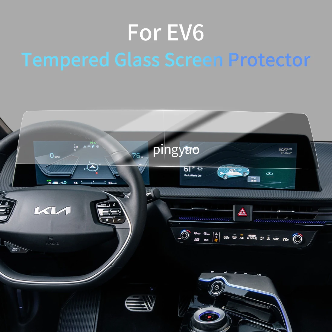 

Car Sticker Screen Protector Navigation Display Tempered Glass Protective Film Car Vehicle For 23 KIA EV6