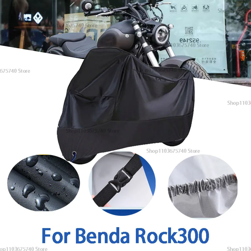 

Motorcycle Full Covers For Benda Rock300 Car Outdoors Sun Protection Dust No Ear Thickened Oxford Clothcover Accessories