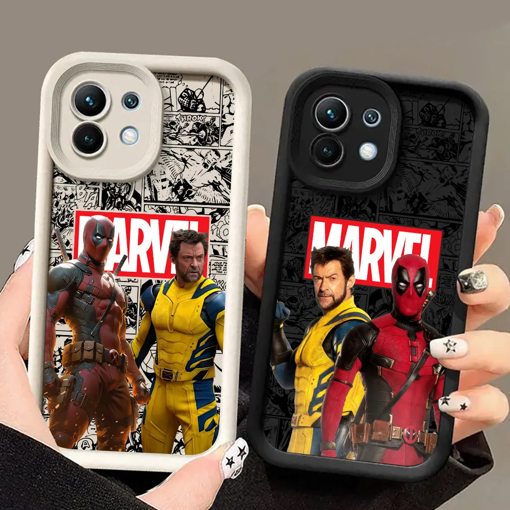 Phone Case For Xiaomi 14T 14 13T Pro 12 13 11 Lite POCO F3 F5 X3 X5 X6 M5s M6 Pro Shockproof Cover Marvel Deadpool And Wolverine