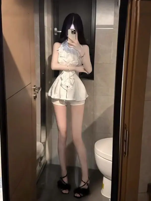 2025, neues Polo-Ausschnitt, Neckholder, einfarbiges Hemd für Damen, Sommer, hohes, schlankes Temperament-Top