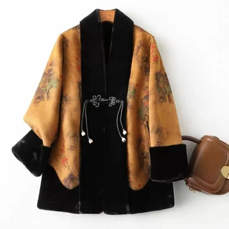 Women's Outerwear 2025 Winter New Item Loose Mink fur Double-Sided Western-Style fur One-Piece Coat Women's Commuting Jacket WLF