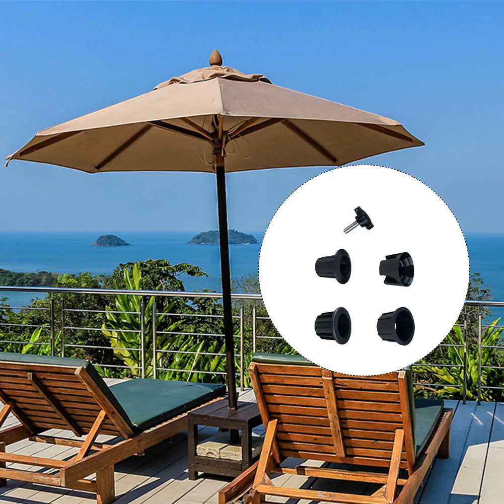 

Umbrella Stand Base Bracket with 4 Plastic Sleeves 2 Screws and 3 Size Options 32mm 38mm 48mm for Secure Outdoor Setup