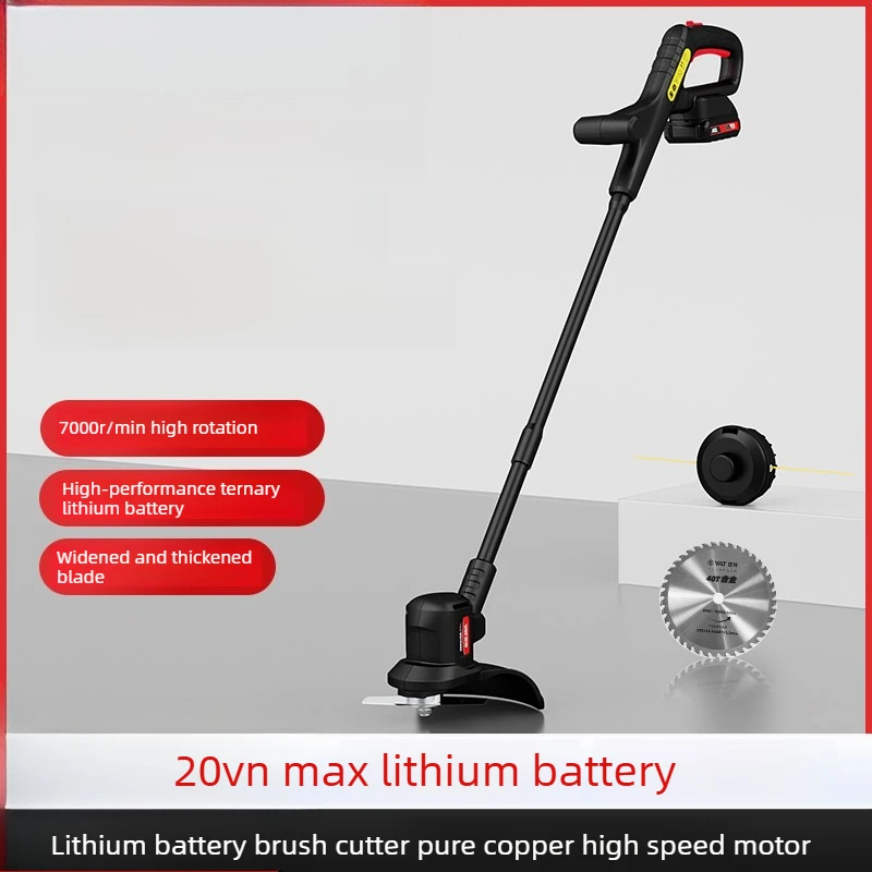 

Yate Pure Copper Motor Electric Lawn Mower Home Small Weeder New Rechargeable Lithium Battery String Trimmer