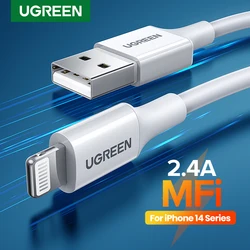 UGREEN MFi USB to Lightning Cable for iPhone 14 13 12 Pro Max 2.4A Fast Charging for iPhone for iPad Phone Data Usb A Cable