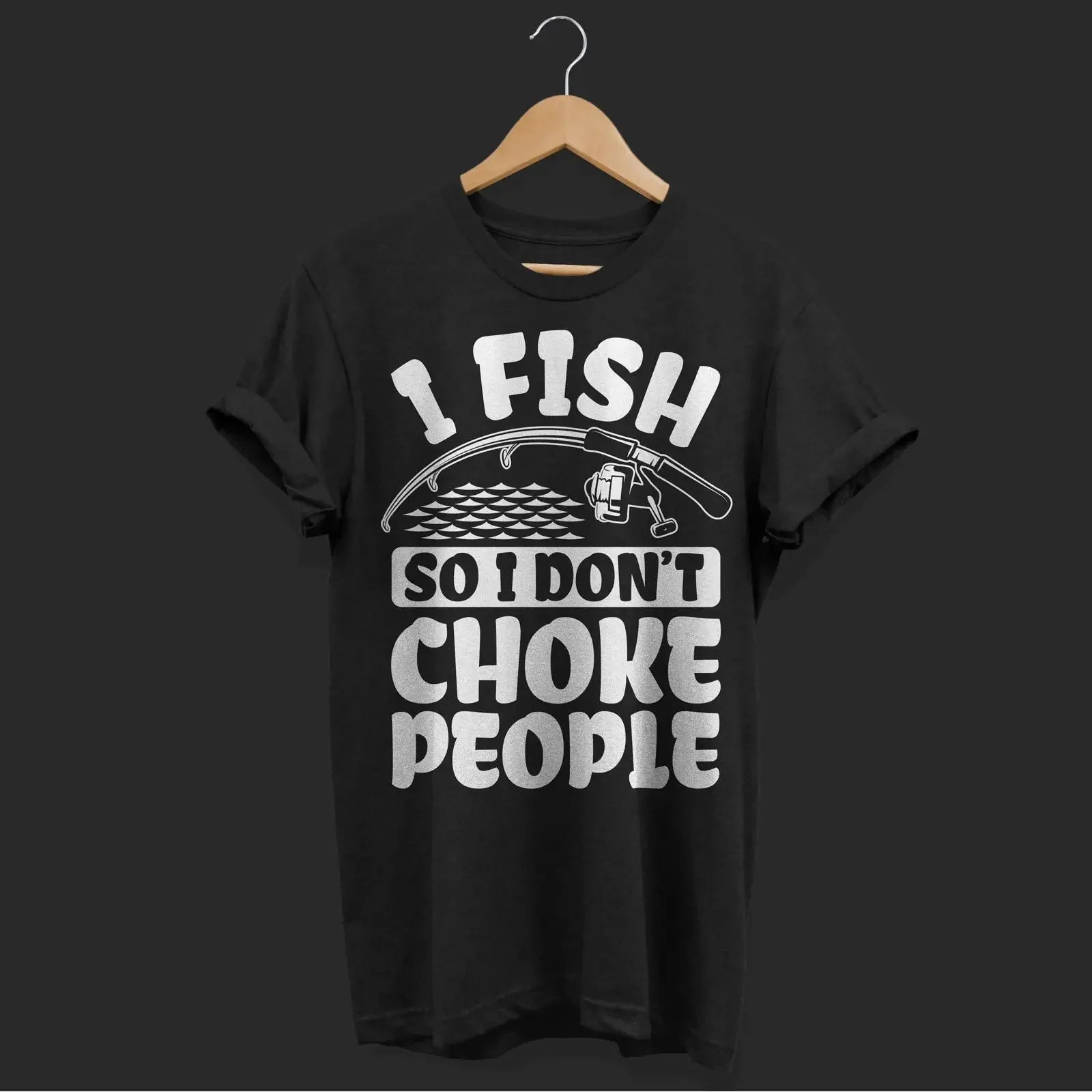 I Fish So Don't Choke People Funny T Shirt Fisherman s Fishing Pole Father's Day for Dads Grandpa Lover vintage Washed