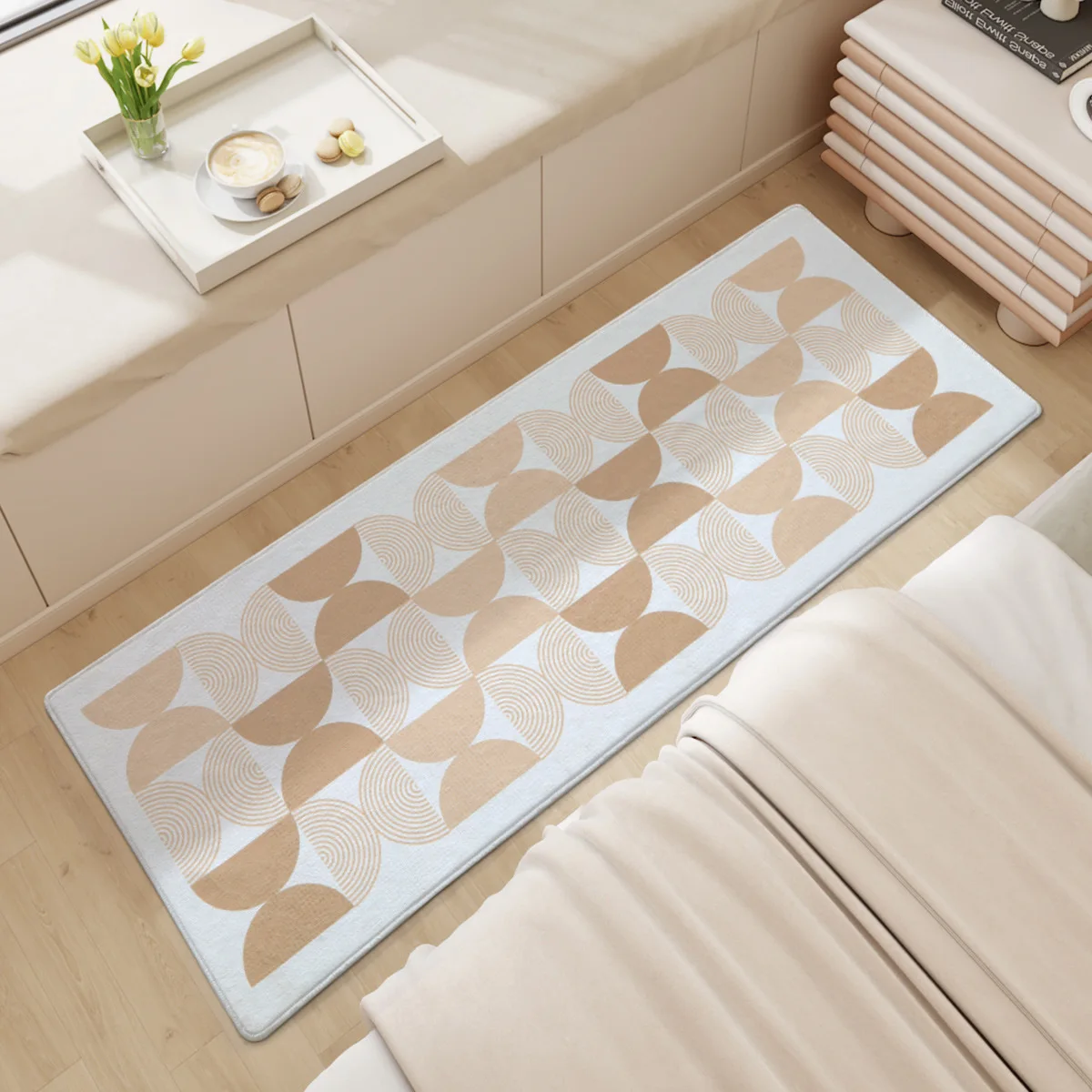 Ultra-fine Cashmere Bedside Rug Bedroom Room Decorative Floor Mat Comfortable Foot Mat Long Rugs Anti-slip 40x120/60x160CM