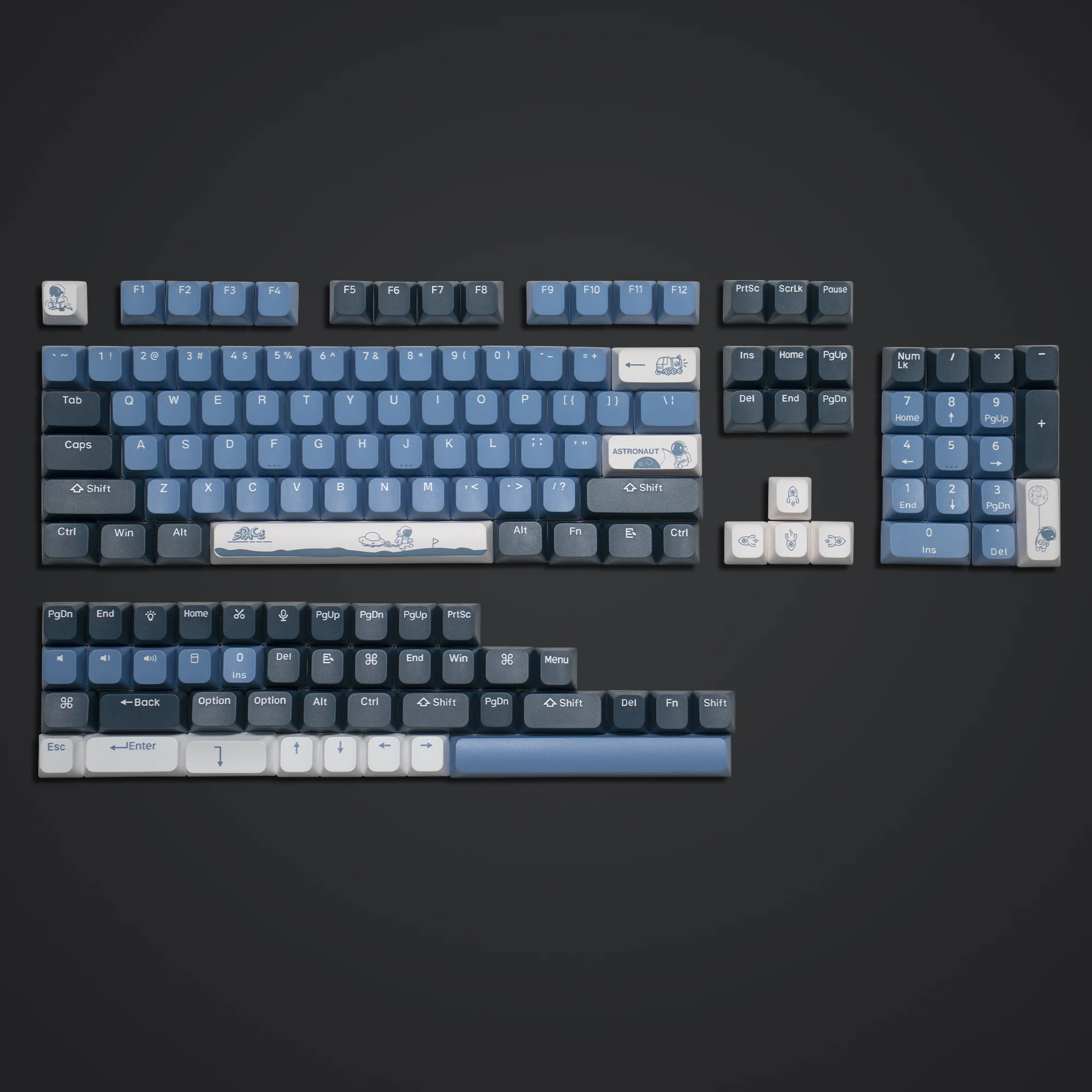 146 teclas espacio exterior PBT teclas perfil MDA tinte personalizado Sub para 60% 65% 75% 100% Cherry Gateron MX interruptores Teclado mecánico