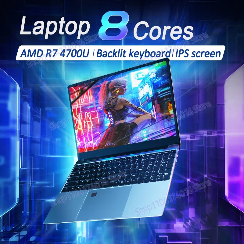 Imagem -03 - Ultrabook Gaming Laptop Teclado Retroiluminado Desbloqueio de Impressão Digital 15.6 Amd r7 4700u r5 4500u Windows 36gb Ddr4 2tb 2024