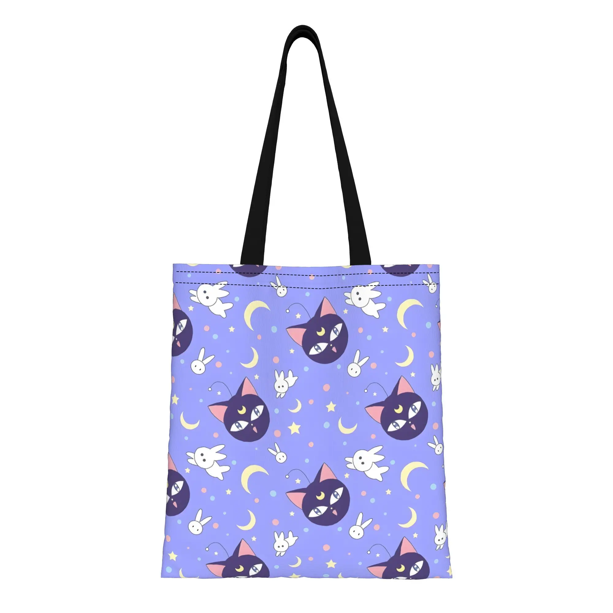 

1PC Luna Set Canvas Tote Bag Sailor Moon Canvas Tote Bag Perfect for Shopping Grocery Travel & Outdoor
