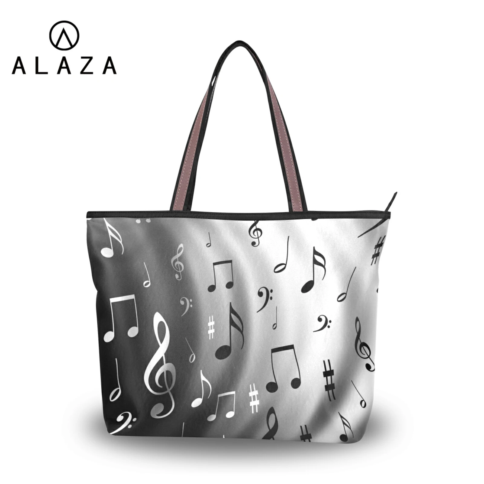 

2022 New Tote Shoulder Bags for Women Music Note Print Clutch Travel Handbags For Female Ladies Soft Canvas Casual Shopping Bag