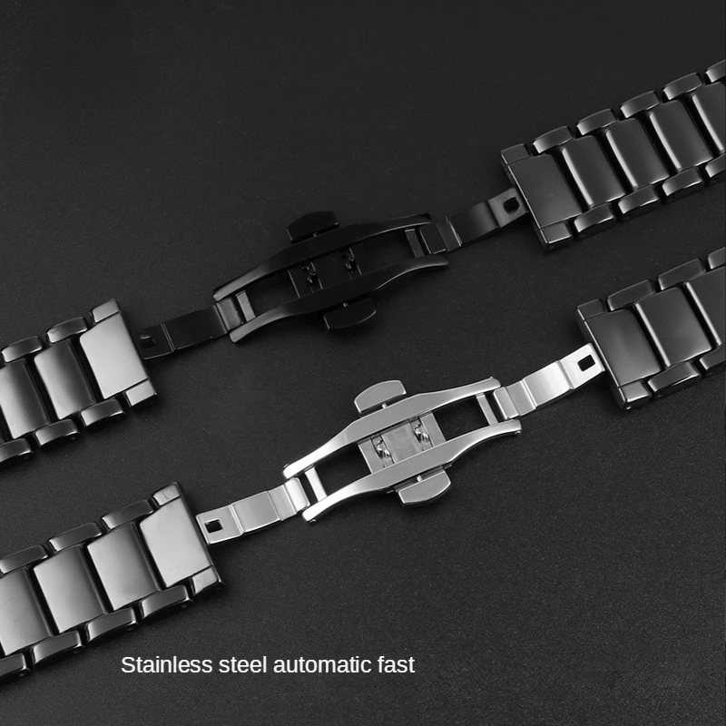 Ceramic Watch Band for Armani AR 1410 1400 1440 1411 1421 1451 1452 Comfortable Wear Watch Strap Accessories 0mm Wristband