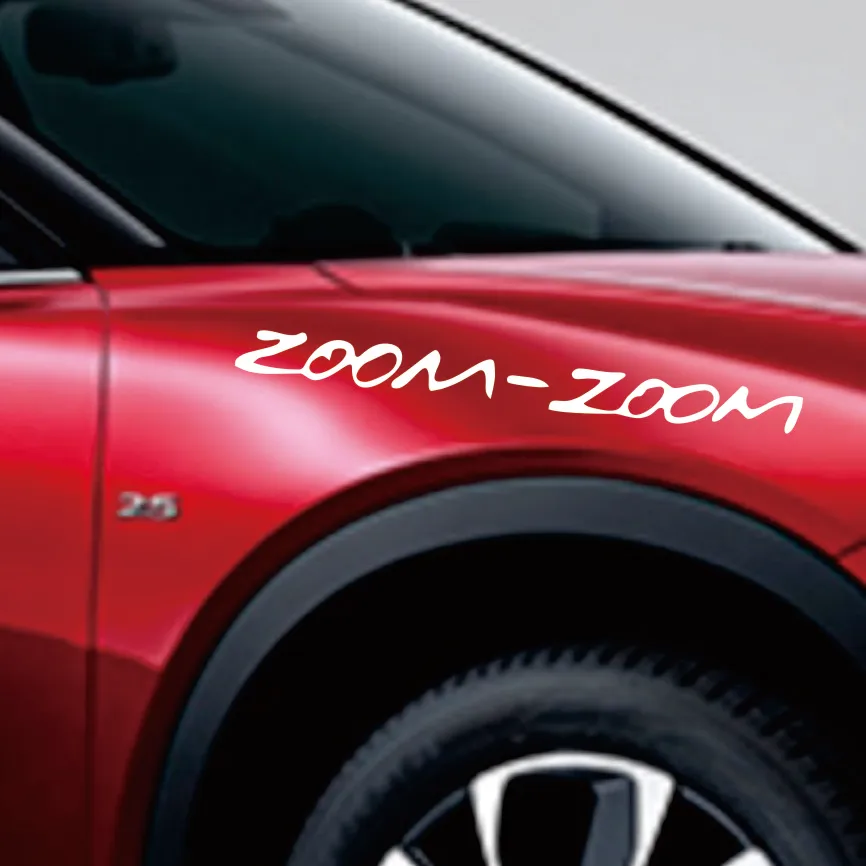 Zoom Zoom Car Sticker - Die-Cut Vinyl Decals for Body, Bumper & Rear Window Decoration, Waterproof