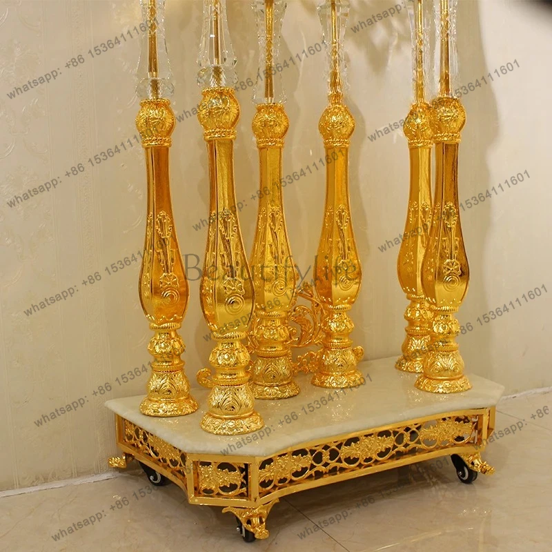 Crystal column creative handmade floor clock luxury living room vertical clock imported movement fashion clock