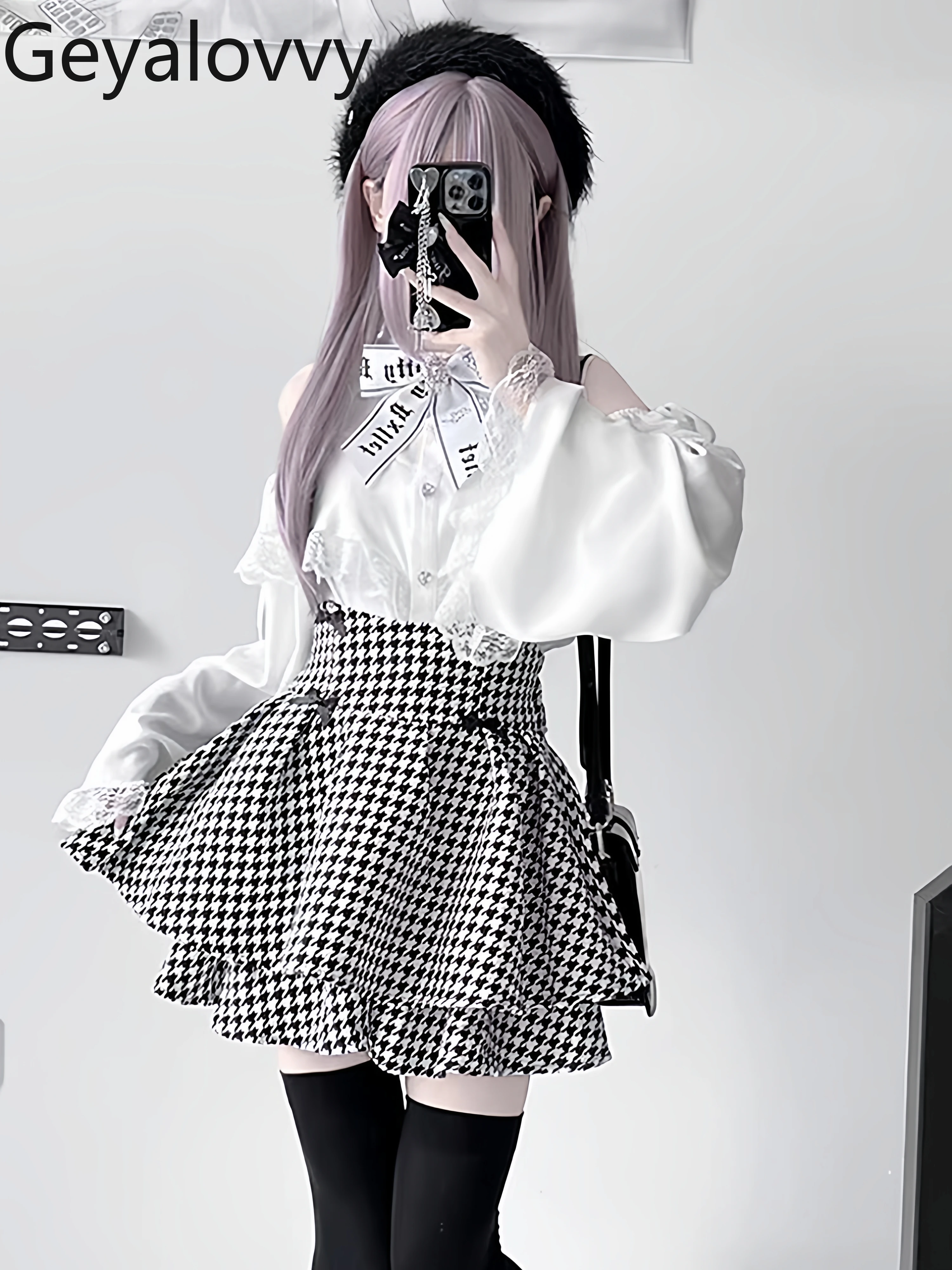 

Japanese Style Sweet Lolita Girl Mini Skirt Fashion Summer Autumn High Waist Above Knee Short Skirts for Women Summer