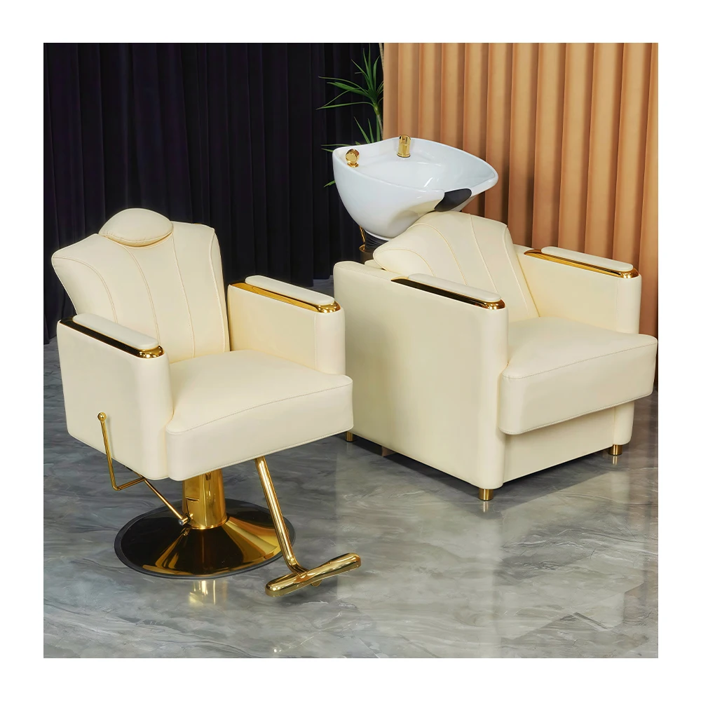 

Yellow Hydraulic Barber Salon Chair Reclining Durable Modern European Classic Design for Beauty Salons Barber Shops Price