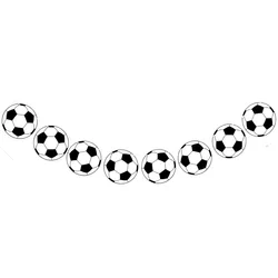 Guirnalda temática de fútbol para niños y niñas, decoración de fiesta de cumpleaños, Bandera de tirar de fútbol, decoración temática deportiva escolar