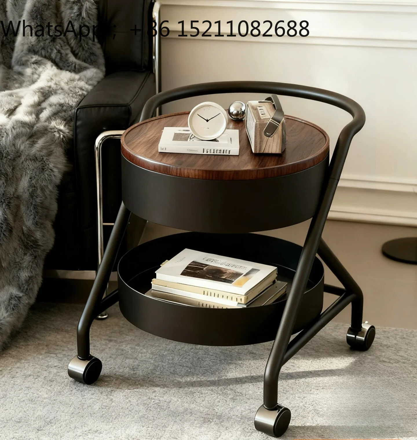 LLY medieval style removable side table coffee table trolley shelf living room sofa simple light luxury bedroom bedside cabinet
