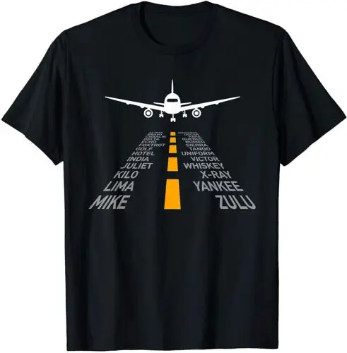 NEW LIMITED Airplane Pilot Gifts Airport Runway Phonetic Alphabet Plane T-Shirt