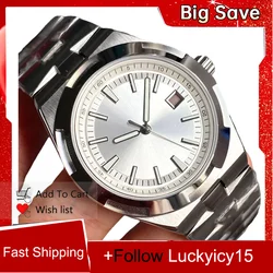 Stainless Steel 41MM Watch Case 33mm Dial Hands Set Fit for NH35 NH36 Movement Glass Back Sapphire Glass Push-Pull Crown