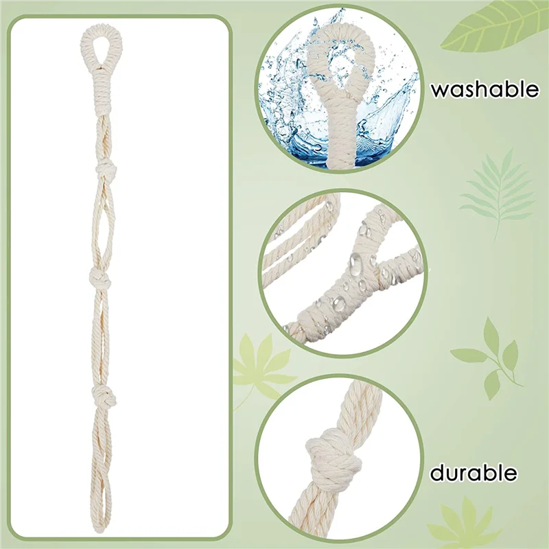 4 قطع مكرميه البيج مصنع شماعات موسع حبل النبات سلة معلقة موسع كبير وعاء النبات المعلق أصحاب-A57X #3