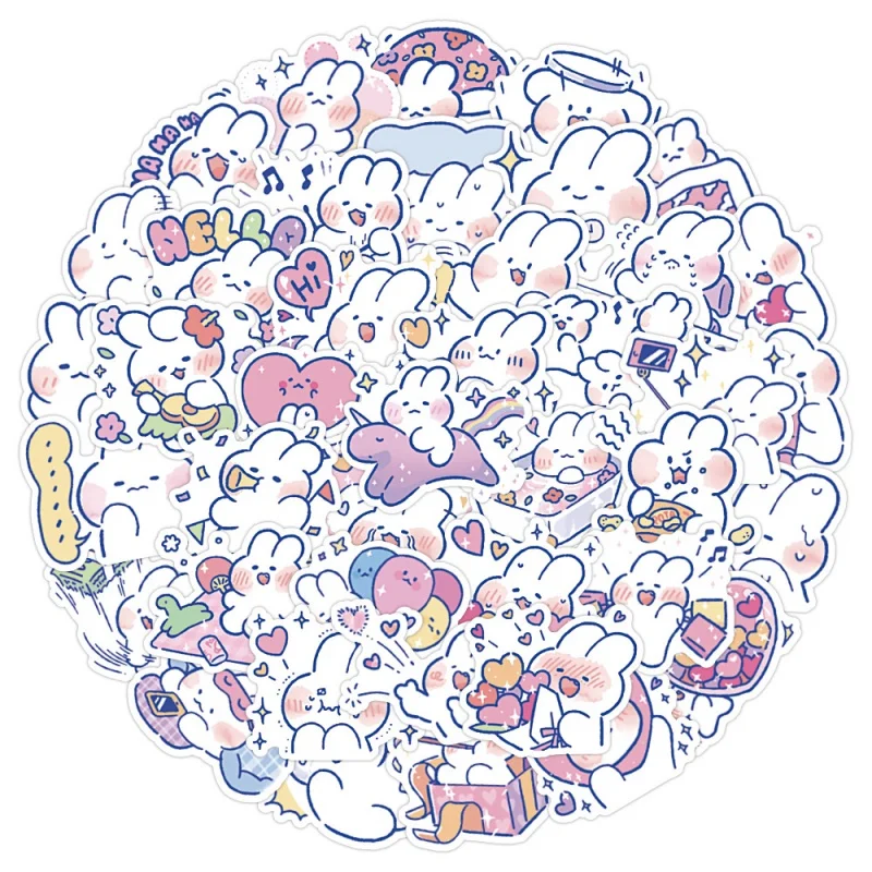 ملصق جرافيتي على شكل أرنب Mongmong لطيف/50 ملصقات على الجدران لمذكرات اليوميات حقيبة القصاصات الهاتف صائق #2