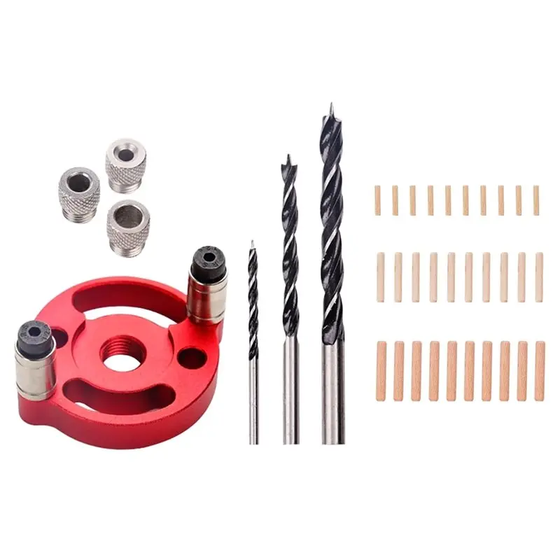 ABAH-Wood Panel Hole Puncher Cabinet Door Hinge Mounting Jig, Drill Guide For Straight Holes Dowel Locator