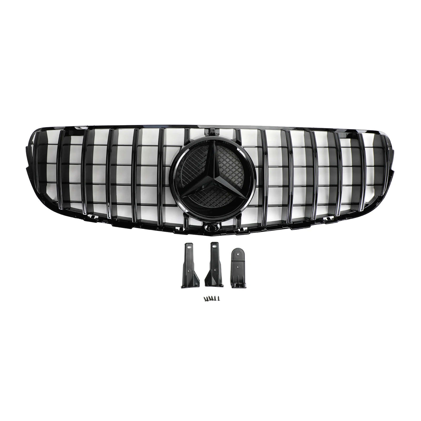 Areyourshop glänzend schwarzer Frontstoßstangengrill für Mercedes Benz GLC X253 C253 2015 2016 2017 2018 2019