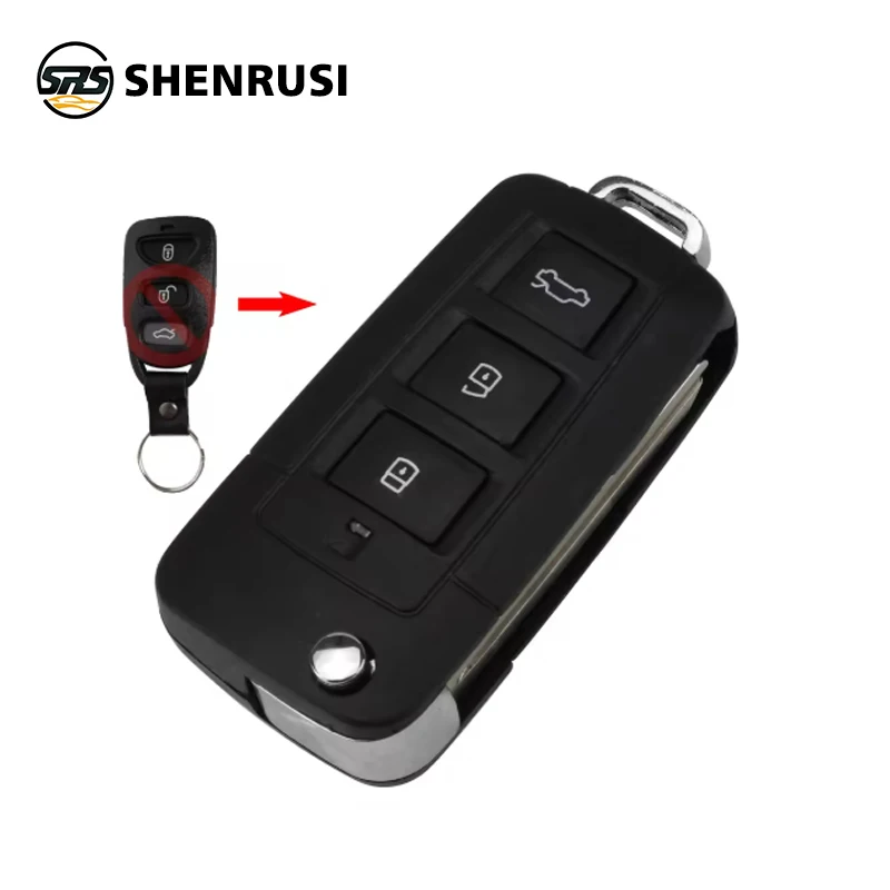 

SHENRUSI 3/4 Button Modified Foldable Remote Key Shell For Kia for Hyundai Elantra Sonata Genesis Car Key Case Fob HYN10 HYN14