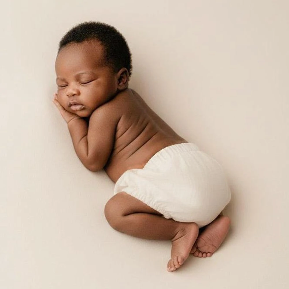 Newborn Photography Diaper Cover Beige Baby Photo Shoot Prop Elastic Waist Newborn Photo Accessory For Photoshoot Studio Use Pro