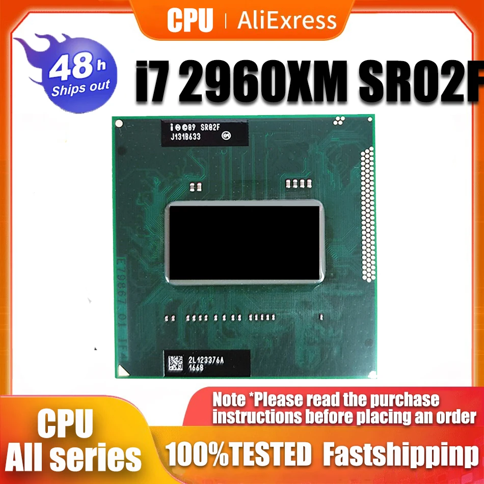 Core I7-2960XM SR02F Processor i7 2960XM notebook Laptop CPU Socket G2 rPGA988B Suitable for HM65 75 76 77 chipset laptop