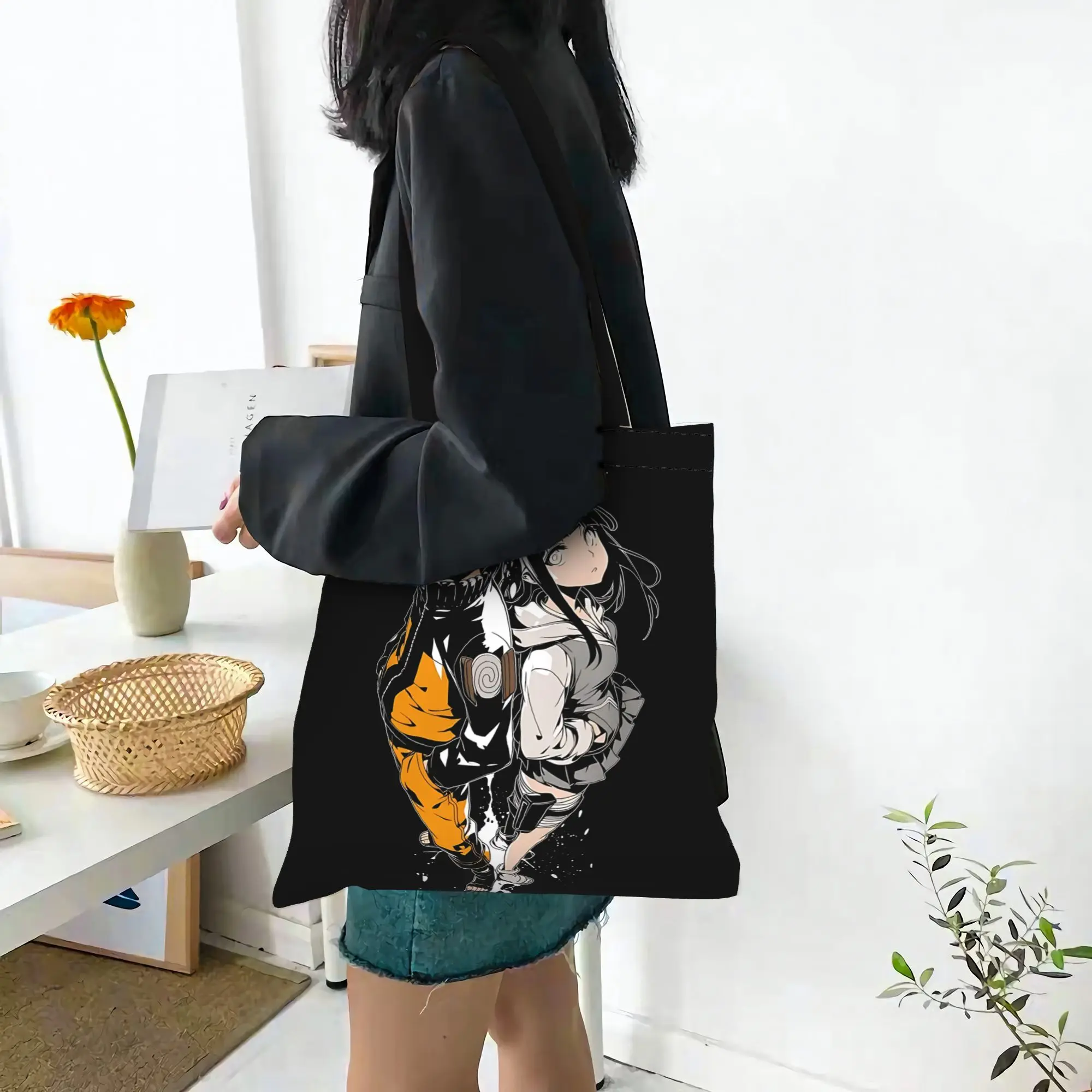 Fashion Naruto Anime Theme Women's Bag Shopping Bag  Canvas Tote Bag Women'S Shoulder Handbag Christmas Gift
