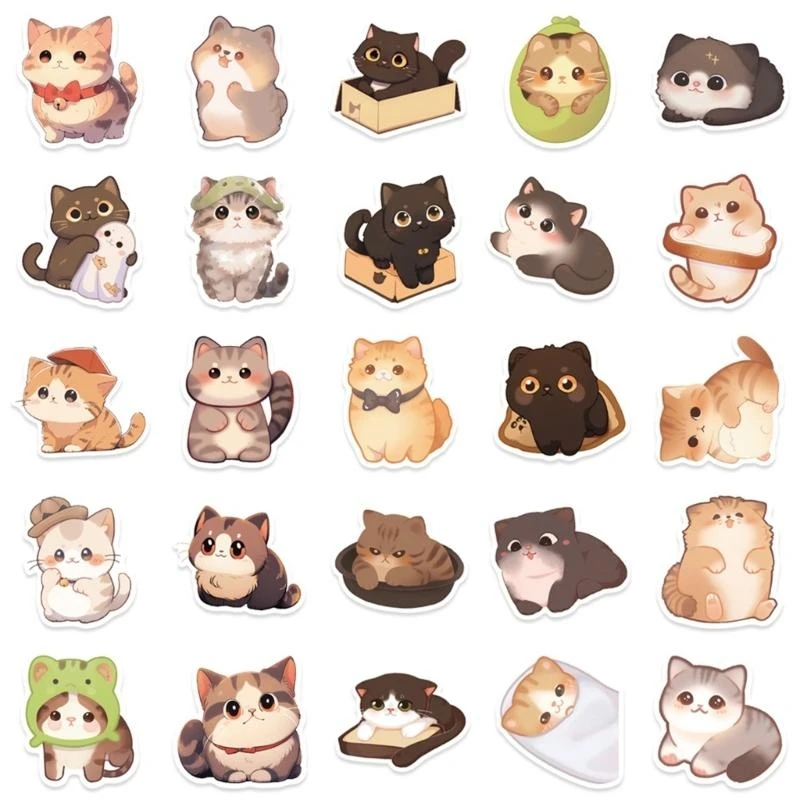 Dxab Cats Sticker Esthetic Sticker для воде для ноутбука для ноутбука.
