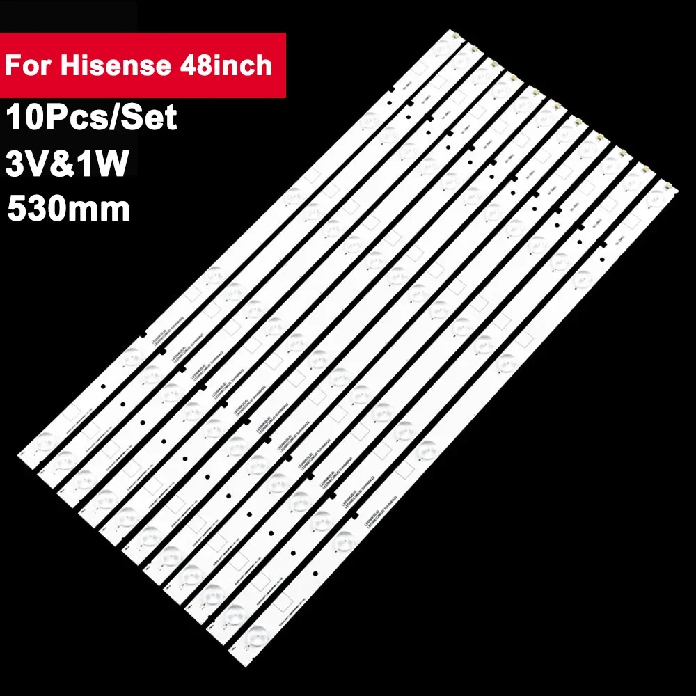 

6Lamps 10Pcs/Set 530mm Backlight LED TV Strip For Hisense 48K220JD HE48UGEJR34E45205647 LED48EC280JD LED48K20JD LED48EC290N