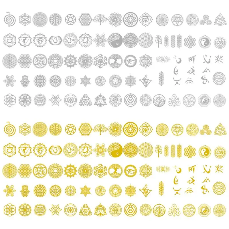 Gold Color Epoxy Diy Set Flower Metal Stickers Wishes Metal Stickers for DIY 40GB