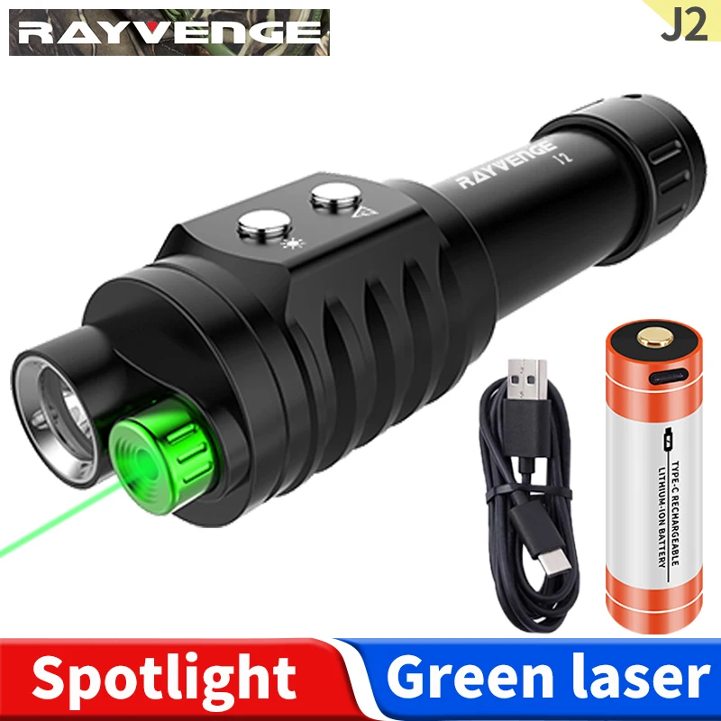 

J2 Long range green beam diving flashlight 1000 lumens white lighting diving torch Dive instructor commands lamp Underwater 100m