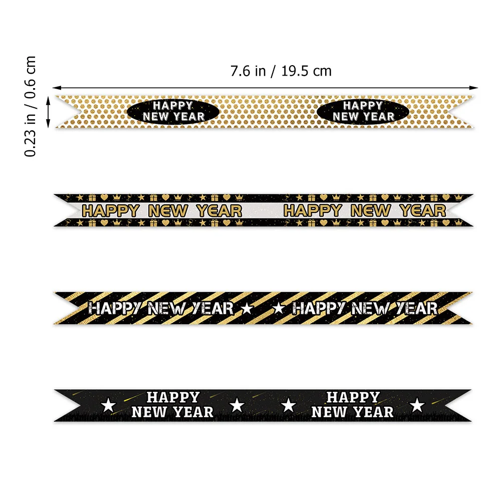 

1Set New Year Straw Sticker Festive Happy New Year Decal DIY Candy Bag Favor Adhesive Sticker Decorative Decal