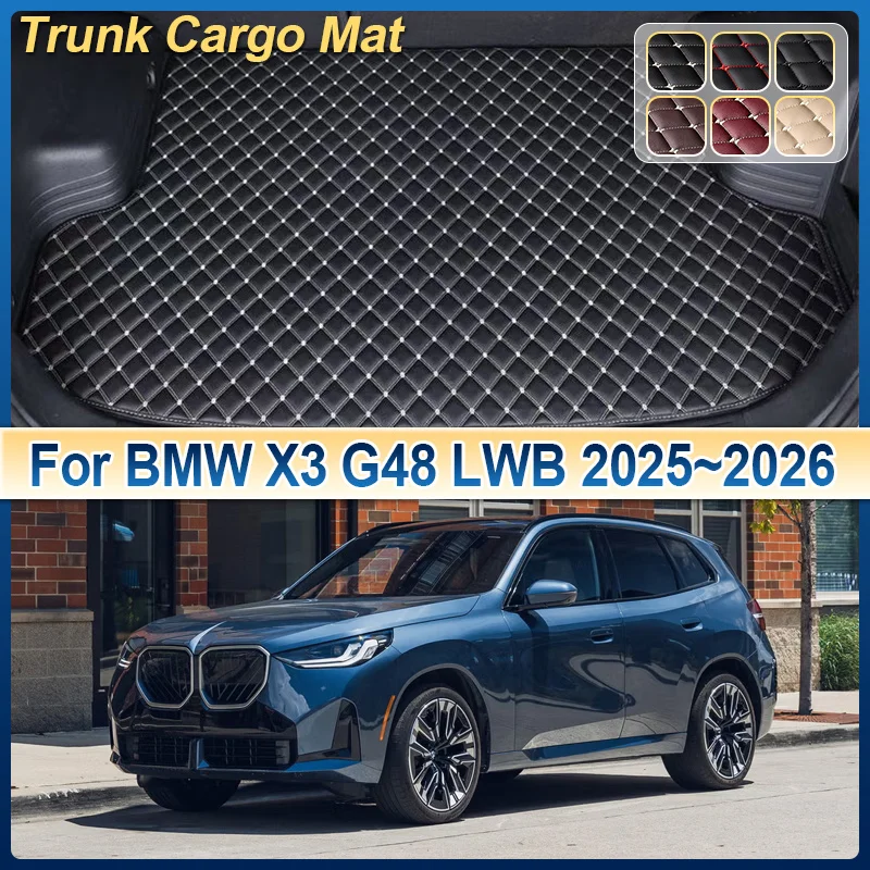

Коврик в багажник автомобиля для BMW X3 G48 LWB 2025 2026, кожаные коврики для багажника, подушка для хранения, коврик для автомобиля, интерьер, автоаксессуары