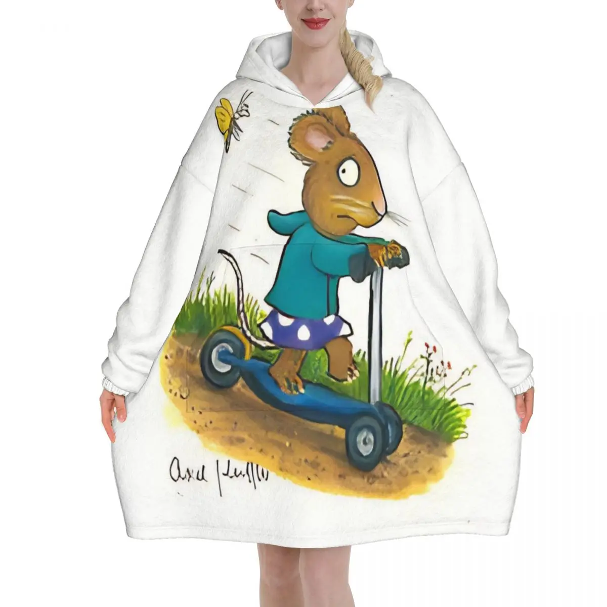 Pips Posys Wearable Blanket Hoodie for Women Men Warm Cozy Oversize Blanket Sweatshirt Thick Fleece Hooded Blanket with Pocket