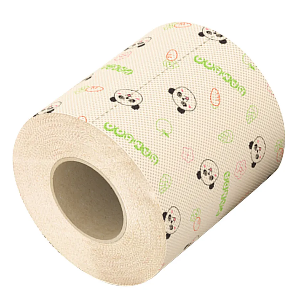 Funny Panda Toilet Paper Roll Bamboo Based Soft Eco Friendly Decorative Bathroom Tissue Printed Pattern Vivid Fade Resistant