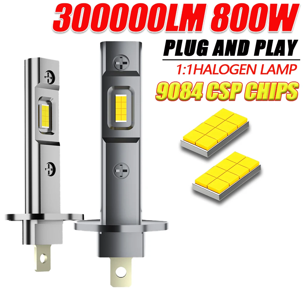

Ампула Led H1 CANBUS Супер яркие 300000LM светодиодные фонари для автомобиля 1:1 Мини-размер Беспроводная диодная фара 6000K Автомобильная противотуманная фара